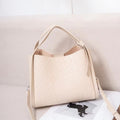 2024 spring/summer new women's bag: premium cowhide leather casual fashion shoulder & crossbody bag - genuine leather embossed basket bag