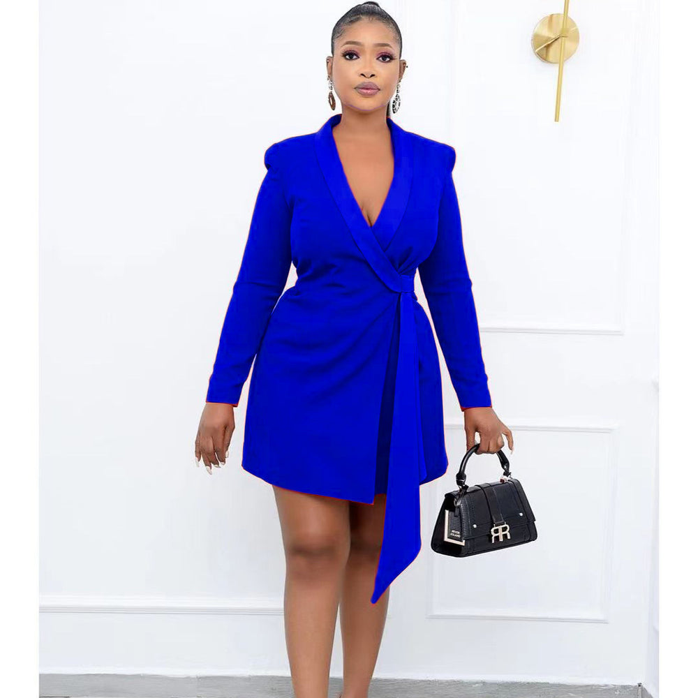 D3066 autumnew arrivalelegantwork clothing office silm strap suit skirtplus size cross-border dress