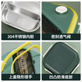 Student lunch box 304 stainless steel office worker large capacity separated lunch box canteen meal handy gadget can be heated in microwave