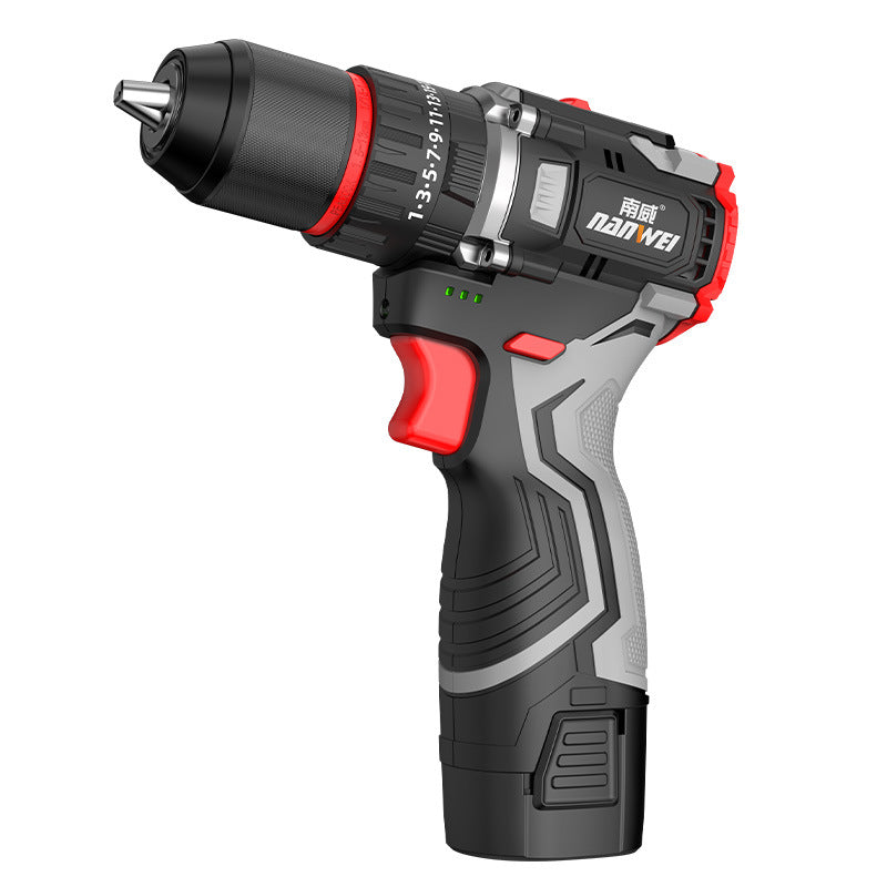 Nanwei brushless lithium electric drill for home electric drill electric screwdriver metal ratchet chuck rechargeable pistol drill