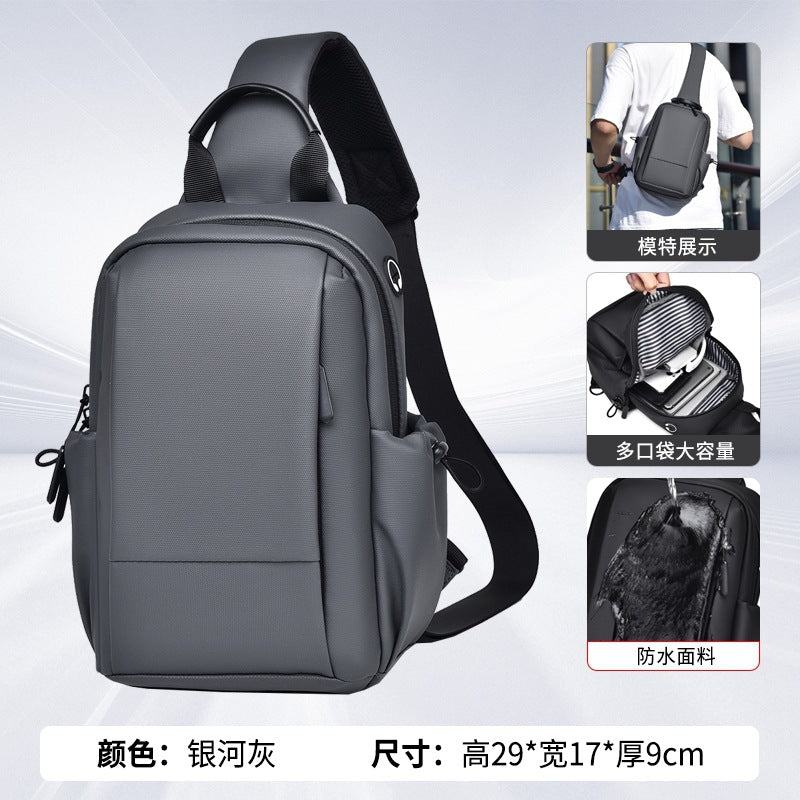 Cross-border men's breast bag fashion shoulder bag leisure travel women's messenger bag trendy high-end sense lightweight waterproof chest bag
