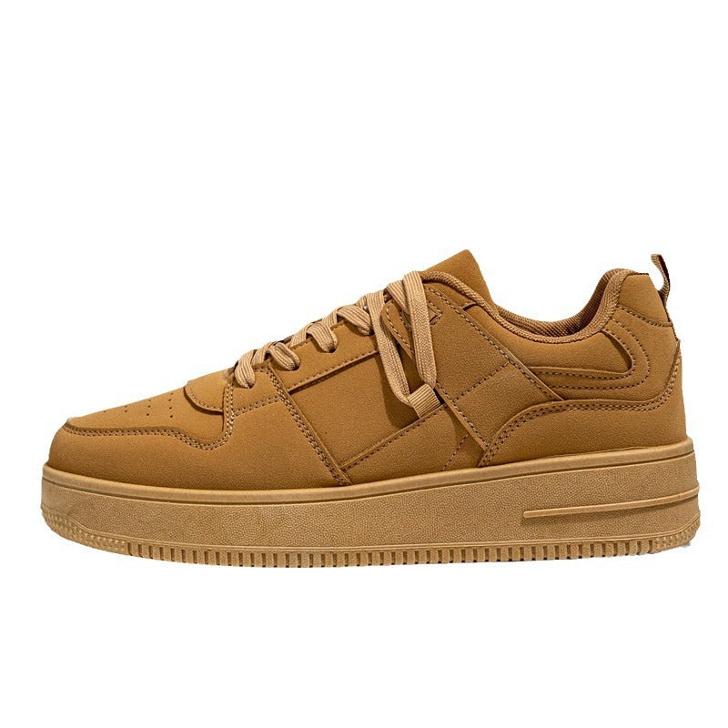 2026 spring new men's low-top tan skate shoes, youth thick-soled casual shoes, live stream sports men's footwear