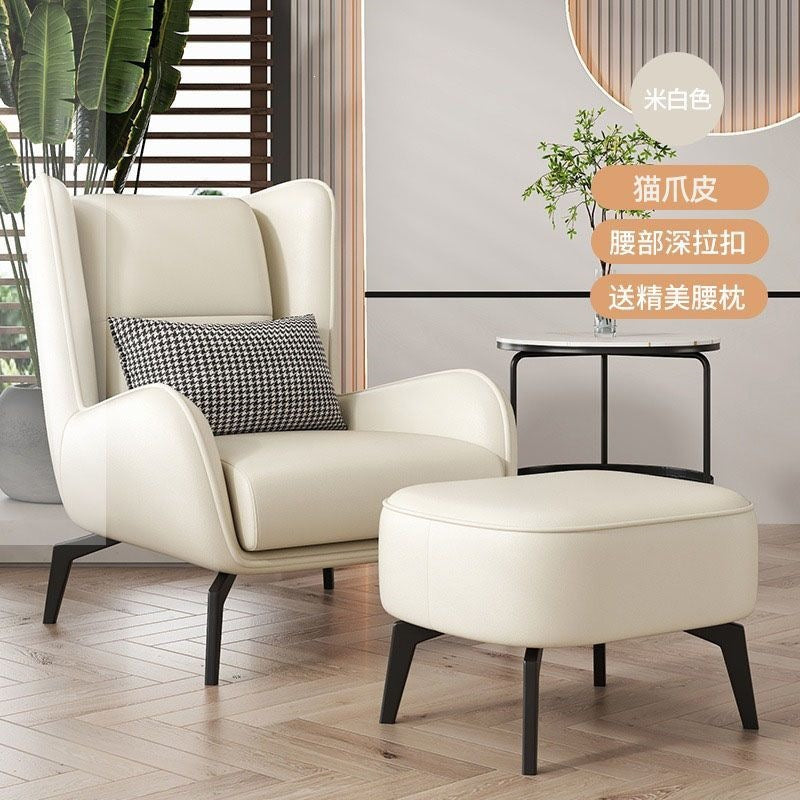 Scandinavian lazy small sofa popular single leather sofa accessible luxury sofa small apartment living room for homeclassycasual chair