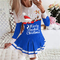 2025 european and american cross-border women's autumn/winter new collection: round neck long sleeve pleated casual party dress