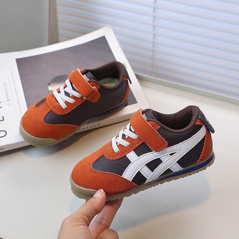 Vancahao new arrivalkids caramel color k-stylelow ankle sneakers for boys and girls classic german training shoes student sports shoes