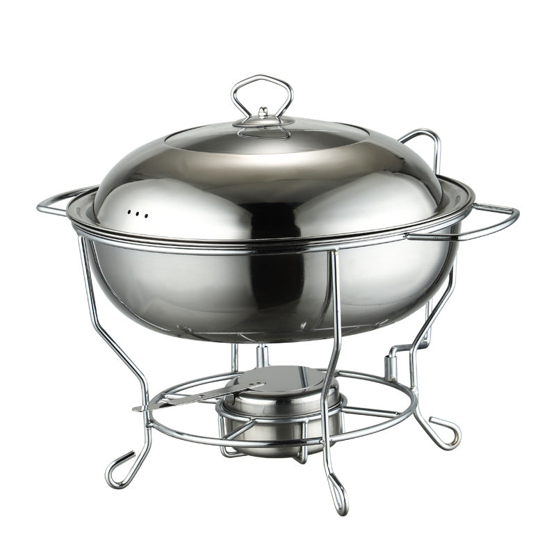 Thickened buffet stove cross-border hot-selling stainless steel round insulation stove restaurant commercial heated buffet stove