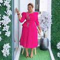 Amazon fashion elegance commuting pleated skirt cross-border women's clothing african foreign trade women's clothing plus size pleated dress