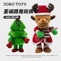 Christmas electric dancing doll light up singing talking reindeer christmas tree plush toy - top choice for christmas gifts