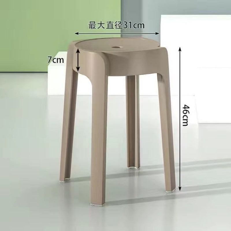 Influencer-approved fashionable plastic stool - thickened, stackable, round stool for home use - nordic dining stool - minimalist creative windmill stool - wholesale