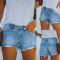 Factory direct sales european and american clothing cross-border trade slimming look holeeasiest for match slimming look denim casualshortstrendy