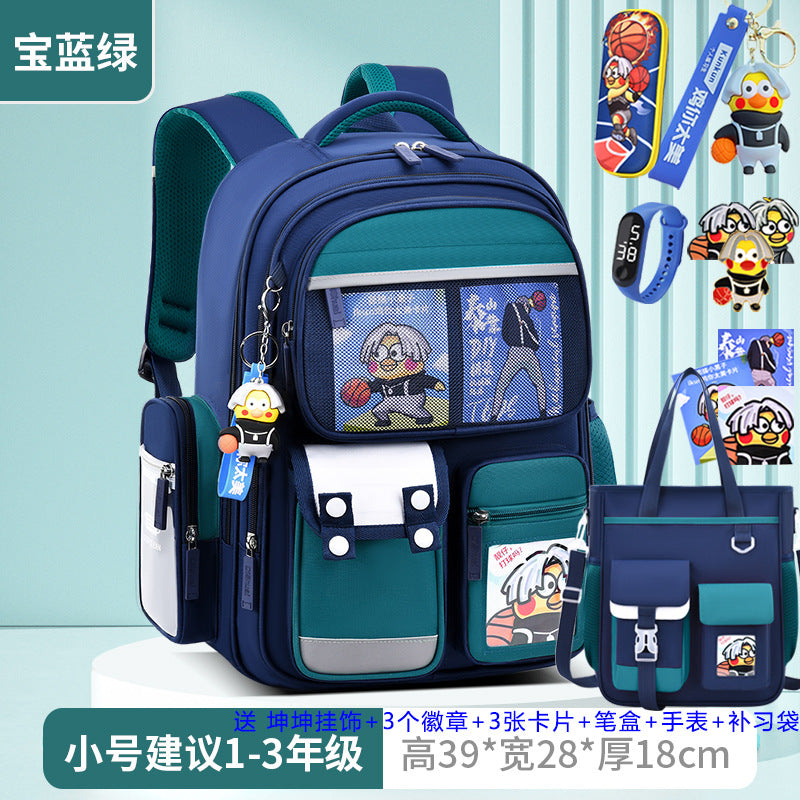 2026 new children's backpack for boys, elementary school grades 1-6, boys' and girls' spine-protecting, weight-reducing double shoulder bag
