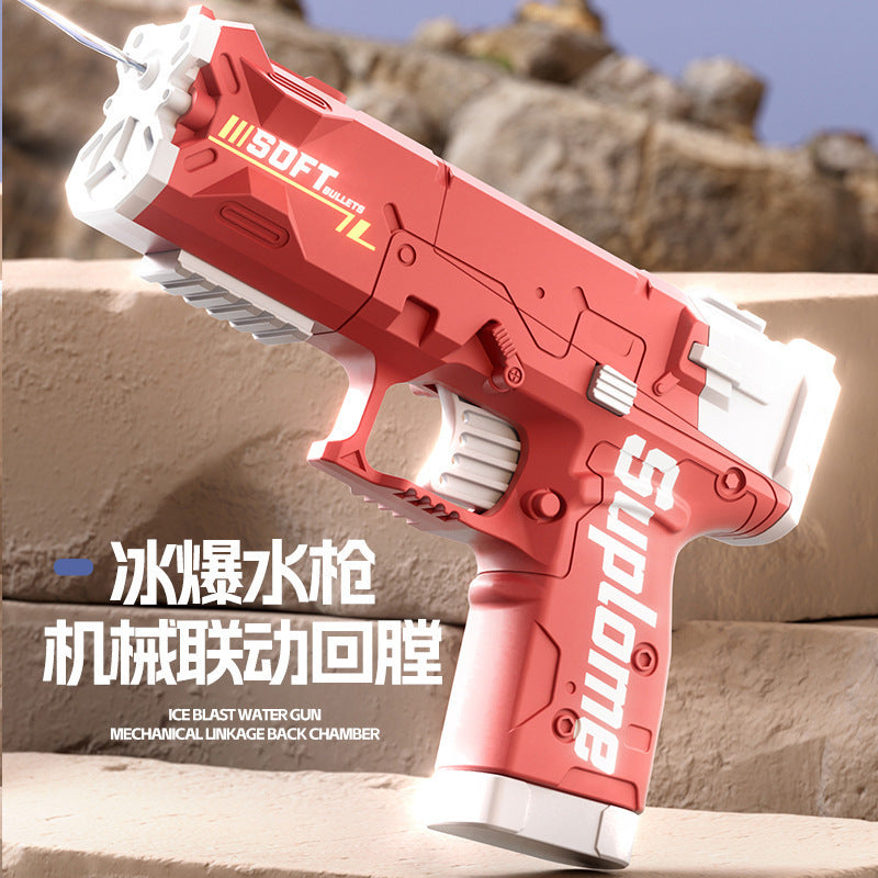 Kids' ice blast water gun toy - mechanical linkage rebound mini water blaster - summer beach outdoor cross-border wholesale