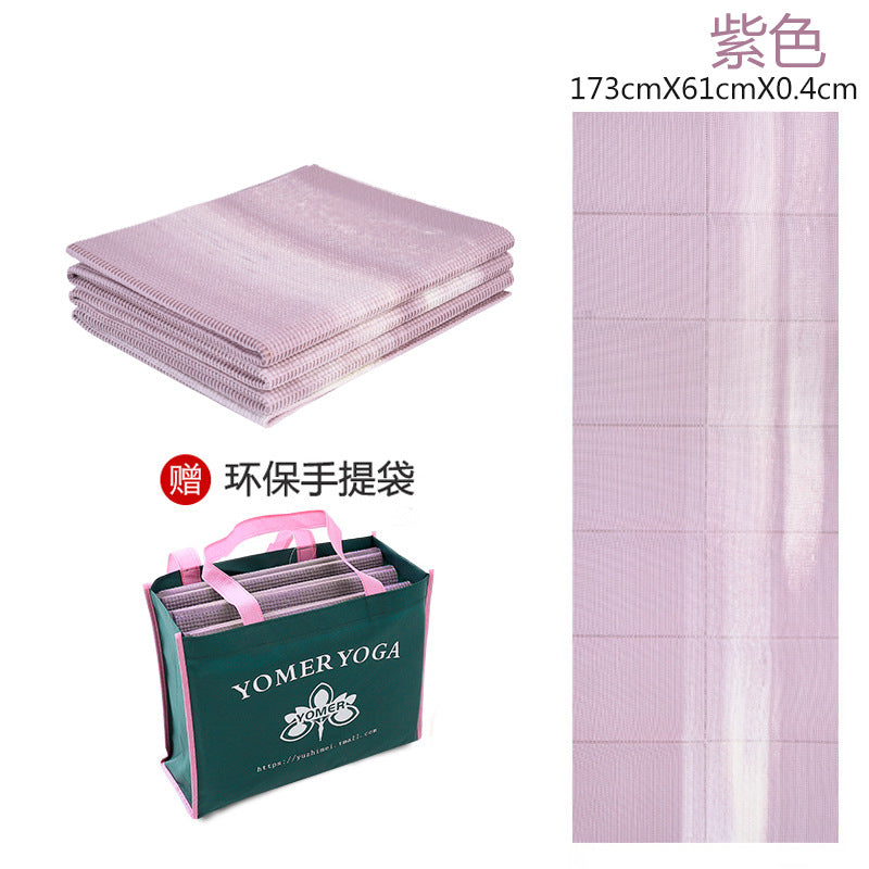 Pvc foldable yoga mat student nap mat fitness mat non-slip 4mm thin sports outdoor picnic mat foldable