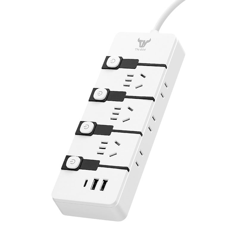 For home plug-in board with cable student dormitory plug-in multi-function socket panel usb fast charging multi-hole slot cable board