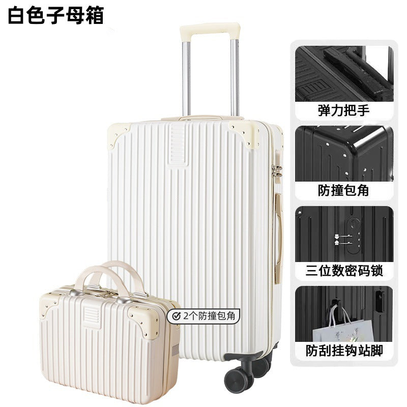 Retro large-capacity men's and women's suitcases 20-inch password case universal wheel suitcase strong trolley case boarding case