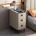 Ultra-narrow solid wood nightstand - modern minimalist, light luxury, multifunctional smart wireless charging bedside table for bedroom