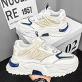 Men's 2025 new winter mesh breathable soft sole athletic casual shoes - youth height increasing chunky sole dad sneakers