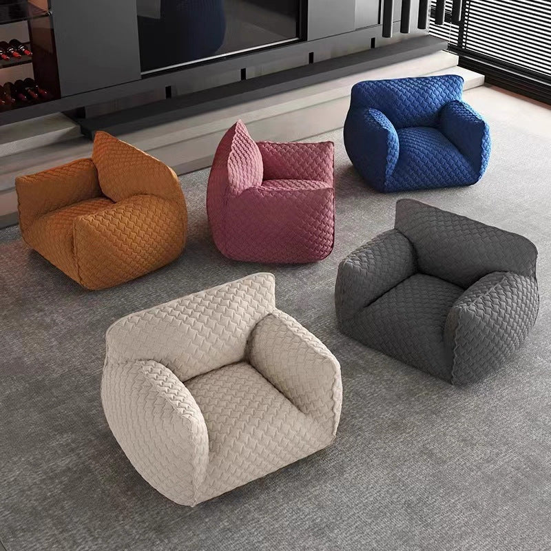 Italian normcore blue fat sofa designer sofa chair living room housestylish 3d fabric casual bread sofa