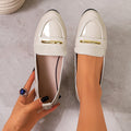 Export flatsplaid lazy flatsautumnew arrival pointed metal chain plus sizecasualflats women