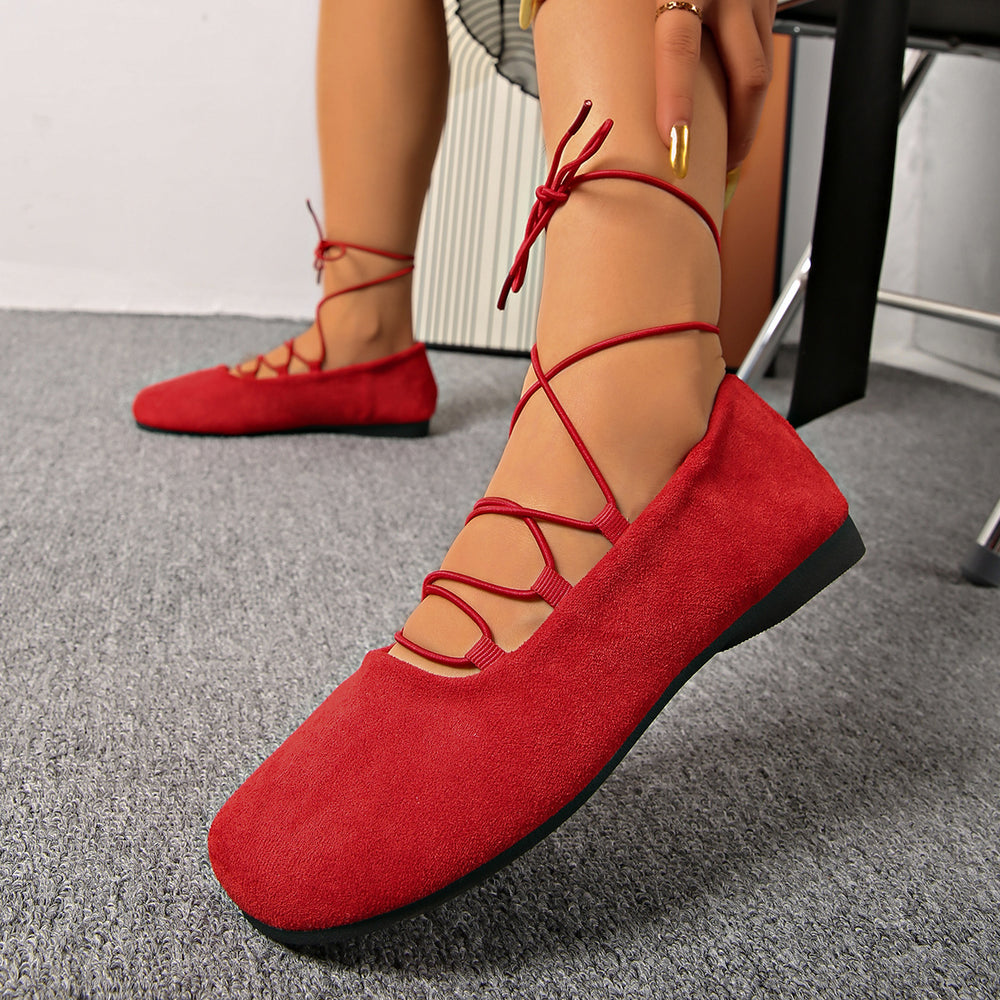 low-heeled plus size women's shoes spring and summer new arrival cross strap flatsflats women's flatscasualflats women's wholesale