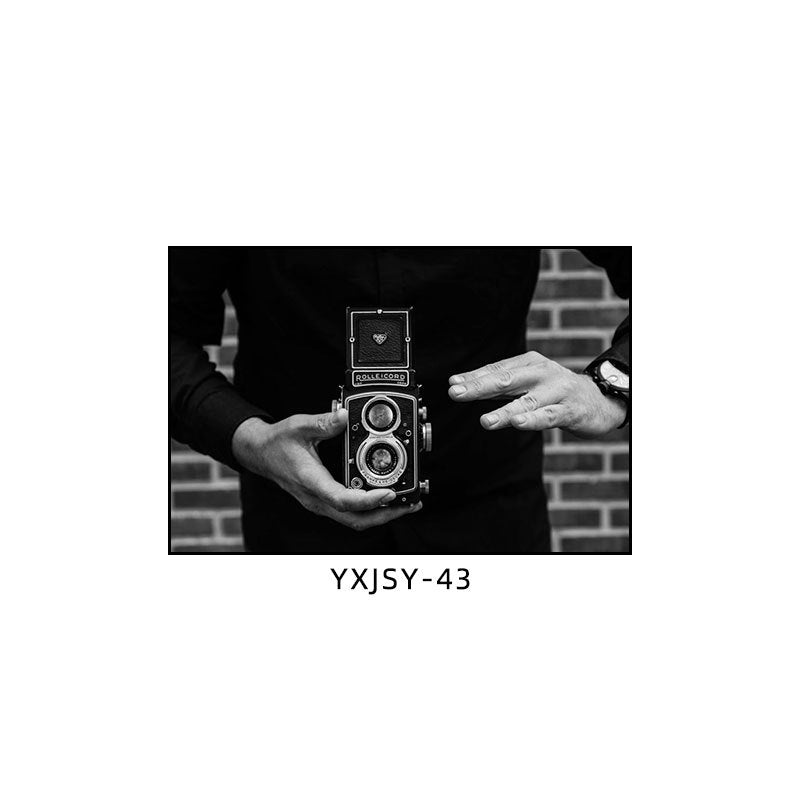 Camera photography Decorative painting Photo studio Black and white industrial style hanging painting Media studio Camera mural