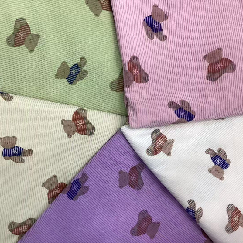 All-polyester 8 pits, 11 pits, 16 pits, printed corduroy fabric, clothing, luggage, sofa throw pillow, knitted corduroy fabric