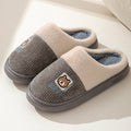 Winter cotton slippers for men, non-slip, wear-resistant eva thick sole, 2024 new indoor warm plush couple slippers