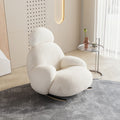 Cream style large white chair popular bedroom sofa single rocking chair lazy sofa casual modern balcony rest chair