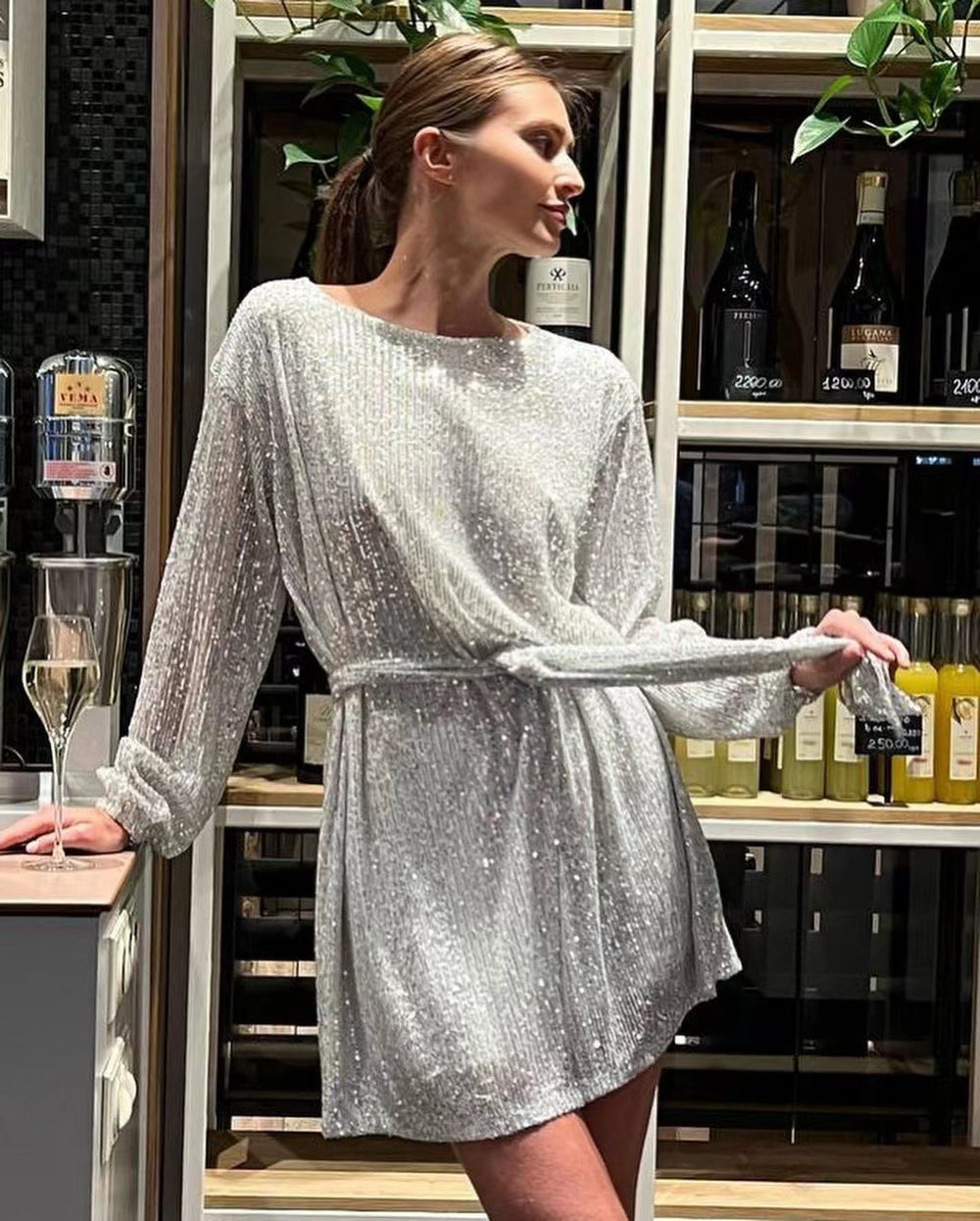 european and american new arrival: independent website holiday party fashion sequin beaded color block bodycon mini dress