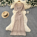 Vacation style laceembroider sleeveless dress female summerstylish feature v neck lantern sleeve waist slimming look long skirt