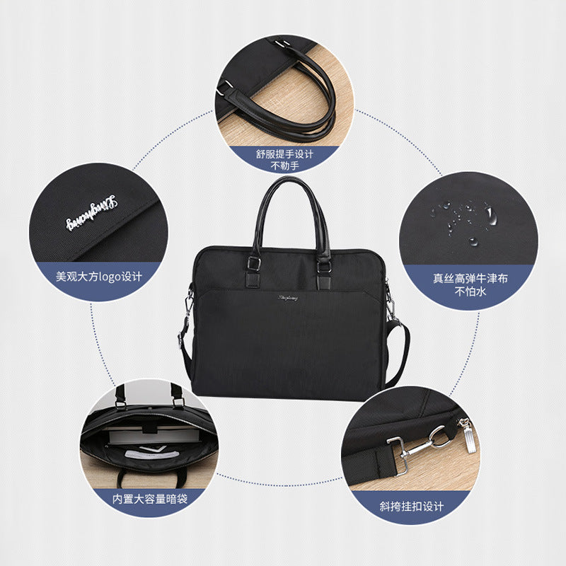 Pilot 816 Men's Handheld Briefcase Canvas Briefcase Water-proof Business Travel Document Computer Bag Casual