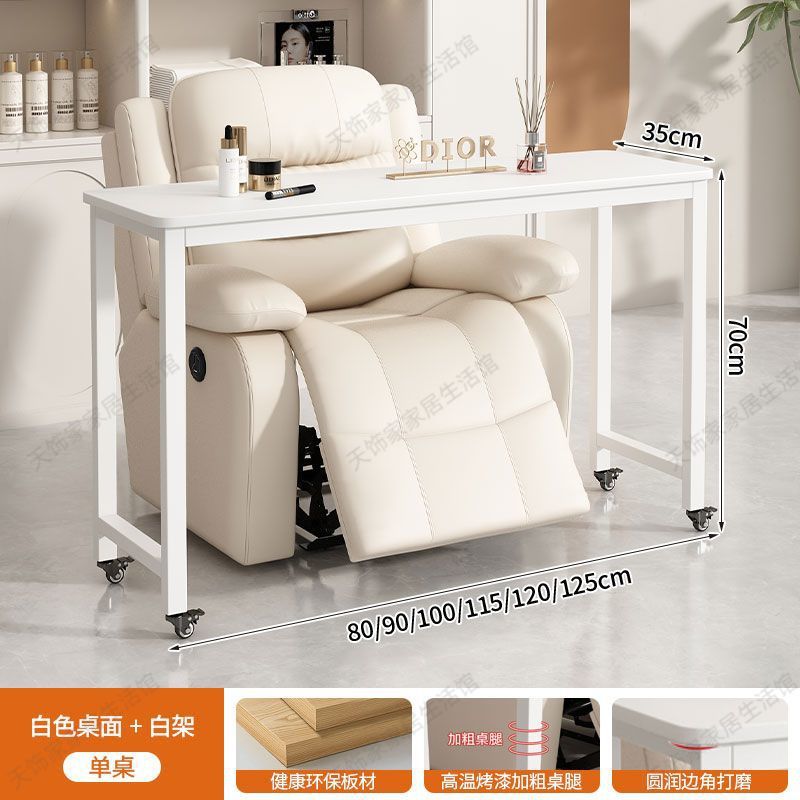 Mobile nail art table japanese style single layer sofa table with wheels modern casual multifunctional popular nail art shop table pulley