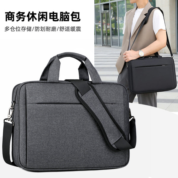 Large capacity laptop bag shoulder messenger bag 15.6 inch light business handbag fashion trend men
