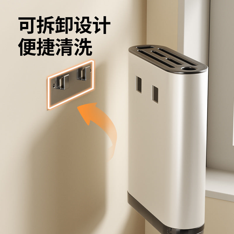 White knife holder No punching Wall-mounted knife storage Kitchen chopstick cartridge Cage knife holder Multifunctional household kitchen knife holder