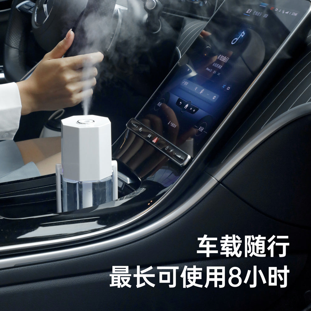 2024 car humidifier, usb rechargeable, 7-color nebulizing mist maker, 2nd generation oscillating air humidifier, multifunctional and silent