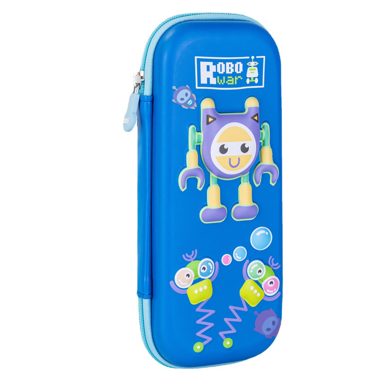 Deli EVA pencil case 3D cartoon robot large capacity pencil case girl stationery case boy girl pencil case