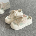 2026 new summer/autumn two-wear slip-on chunky sole canvas sneakers - women's student style, white shoes, versatile bread shoes