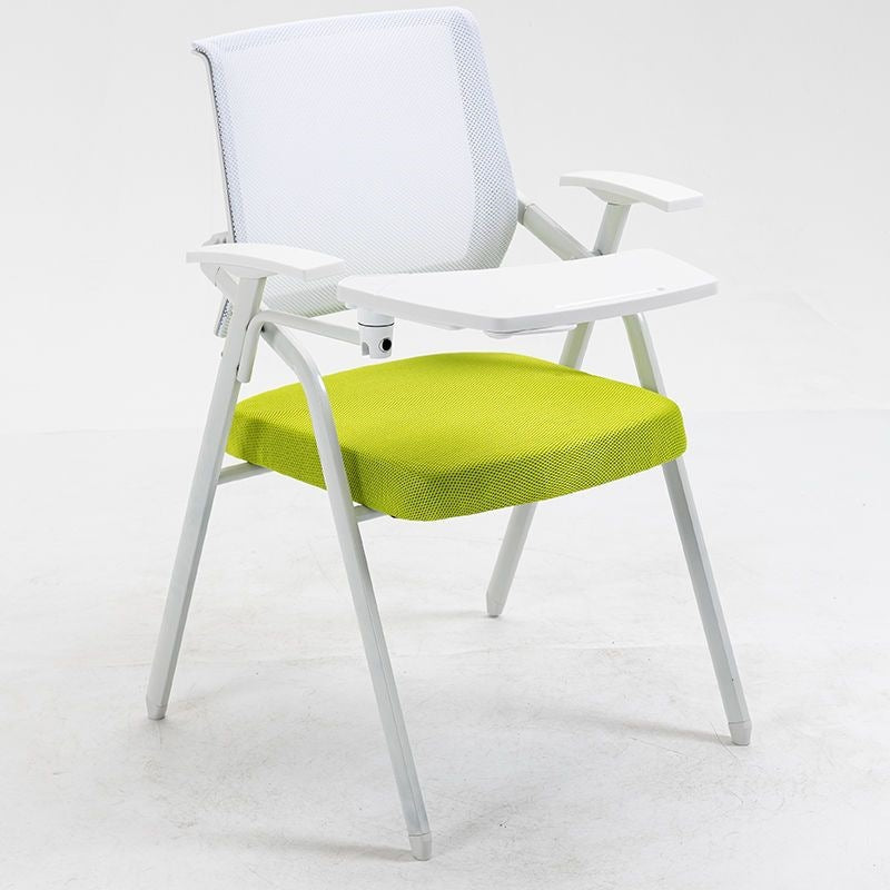 High-end training chair with tabletop, foldable with writing board, white office conference room desk and chair combo, conference chair