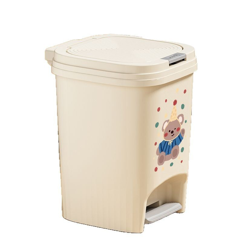 Kitchen large-capacity trash can foot-operated high-looking cartoon printing toilet bedroom new arrival pop-up lid paper basket bucket