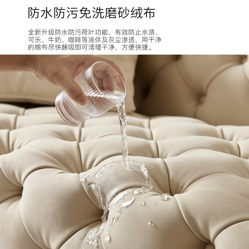 Foshan source factory personalized cream style buckle fabric sofa art scandinavian large and small apartment house model room furniture