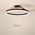 Modern minimalist slanted ring restaurant pendant light, minimalist black ring nordic bar bedroom eye-caring lighting fixture wholesale