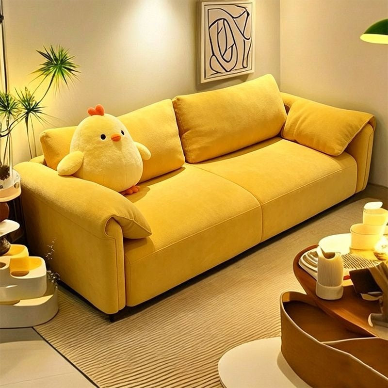 Small apartment fabric sofa, chaise lounge sofa, home living room trendy beanbag sofa, light luxury straight-row sofa bed
