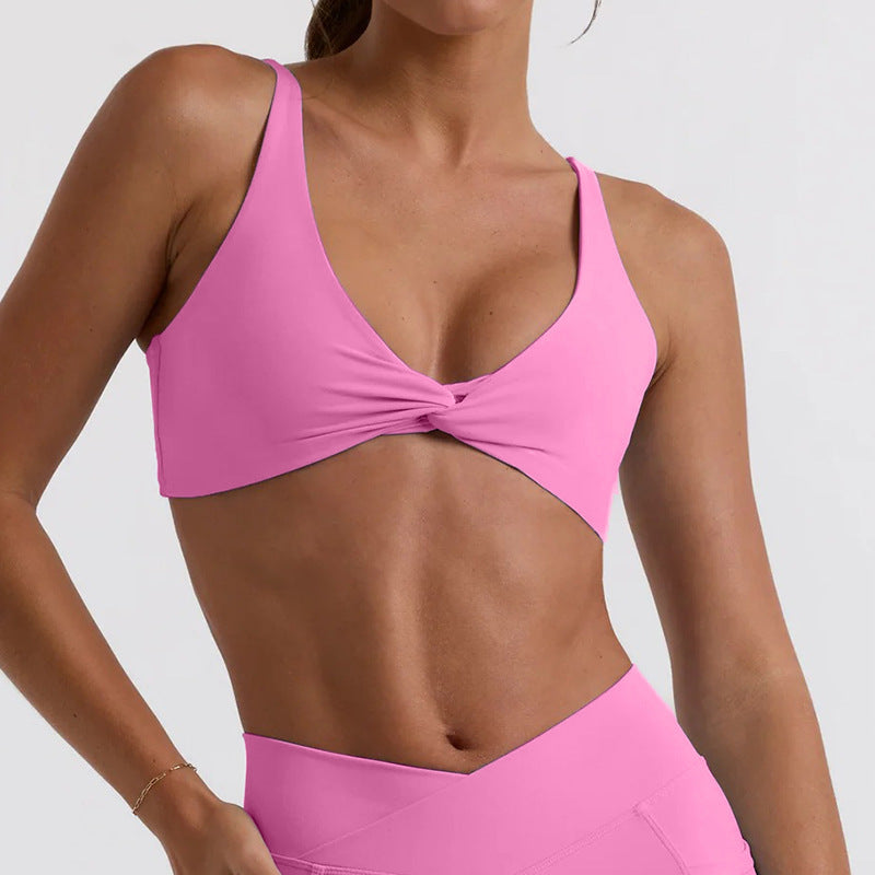【clearance - no returns or exchanges】criss-cross back tank top sports bra for running, fitness, yoga - women's activewear