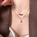 Maillard star tiger eye stone necklace-x1983 brown