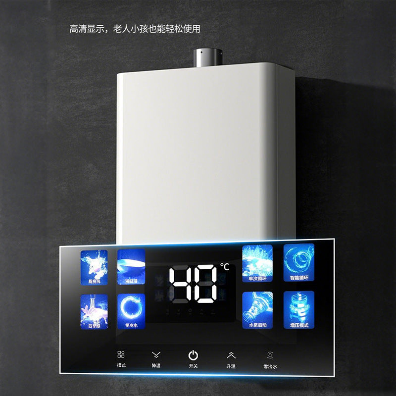 German brand gas water heater, inverter constant temperature, natural gas/lpg, 16l forced exhaust, smart thermostatic control - for home use