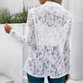 european and american cross-border spring/summer blazer: chic, versatile solid color lace shirt jacket