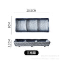 Japanese-style ceramic three-compartment dish - sauce, snack, and vegetable plate - rectangular sushi plate - restaurant-grade wholesale from manufacturer