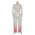 Source factory  summer new european and american style women's sexy gradient beach tassel knit pants casual set