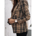 Independent station new arrival fall and winterlong sleeves double-breasted suit collar printing small outwear women's clothing