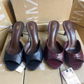 Za2025 spanish spring/summer off-white pointed-toe mules, stiletto heel closed-toe sandals, fairycore fashion